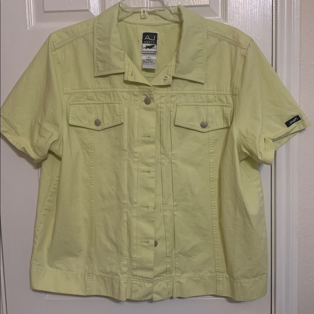Plus size Andrea Jovine Soft lime green Cotton Jacket